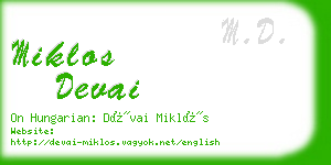 miklos devai business card